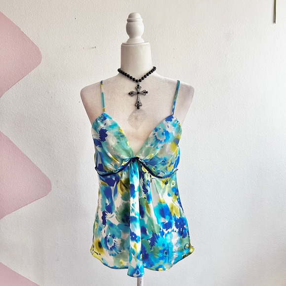 Gilligan & O'Malley Tops - Y2K Babydoll Tank Top 2010 00s Festival Coachella Retro Blue Medium